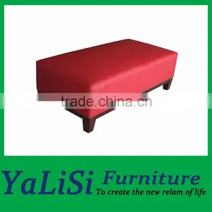 Modern PU Ottoman With Wood Frame Base thumbnail-1