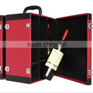 Ou Shigu Wholesale Custom Leather 6 Bottles of Red Wine Box, Dark Brown Beautiful Gift Box thumbnail-3