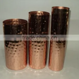 Decorative Metal Vase Brass/Copper 6 Inch Height Rose Copper and Gold Color thumbnail-1