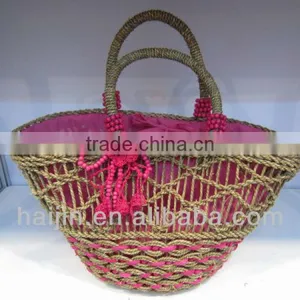 Natural Seagrass Beach Handbag for Ladies thumbnail-1