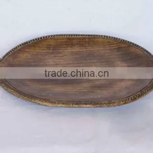 Antique Wooden Trays,Mango Wood Tray,Wooden Serving Trays,Serving Trays,Designer Serving Trays thumbnail-1