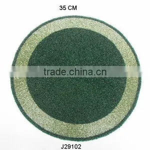 Light Green Border Glass Bead Place Mats With Patterns Available in More Colours and Patterns thumbnail-1