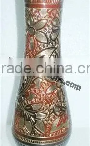 Decorative Metal Vase Hand Made | METAL FLOWER VASE IN HAMMERED thumbnail-1