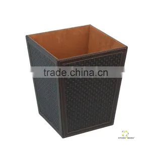 Classical Trash Can Faux Leather Dustbin For Home/Office/Hotel thumbnail-1