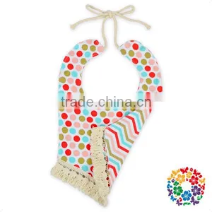 Infant And Toddler Cheap Printing Bandana Two Sides Tassel Bibs For Baby thumbnail-1