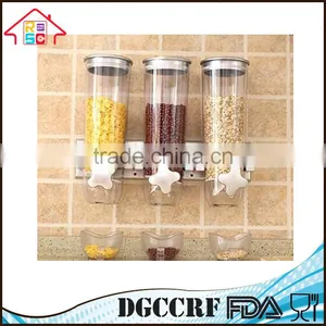 NBRSC Plastic Cheap Double/Triple Wall Mounted Home Breakfast Cereal Dispenser Bulk Food Storage Container for Sale thumbnail-2