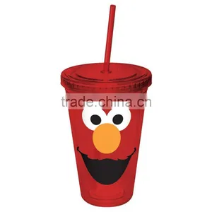 2017 Promotional Item PP Kids Plastic Cups With Straw for Trading thumbnail-3