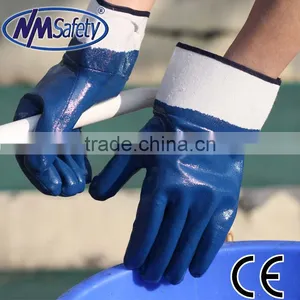 NMSAFETY Blue Oil Industrial Glove Heavy Duty Nitrile Gloves Oil Resistant Nitrile Gloves thumbnail-1