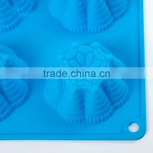 6-Cavity Blossom Cake Wholesale Silicone Chocolate Moulds For Cupcakes Silicone Mold Baking Tools thumbnail-3