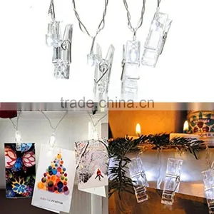 2017 Battery Powered LED Photo Clip String Lights Transparent Cable With 20 LED thumbnail-2