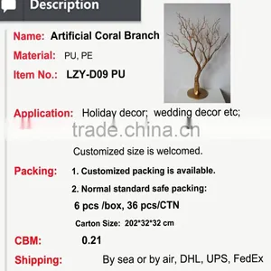 Wedding Artificial Dry Tree Branch Coral Manzanita Tree thumbnail-2