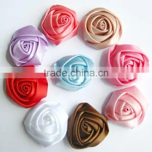 Handmade Satin Rose Flower Headband for Kids Hair Accessories thumbnail-1