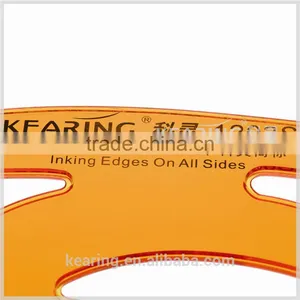 China Manufacture Yellow 3mm Thickness Plastic Inking Edges on All Sides French Curve Ruler thumbnail-2