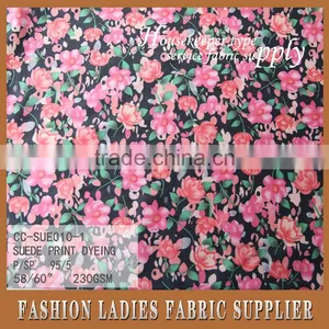 Shaoxing Cicheng Textile China Supplier Flower Garden Printed Hot Sale Suede Fabric thumbnail-5