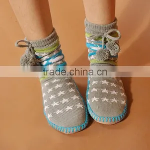 Knitted Boots Jacquard Home Slipper Socks thumbnail-1