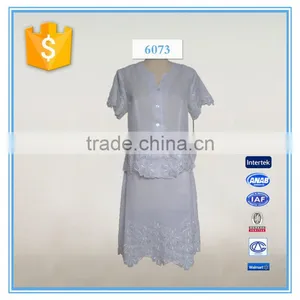 Womens 2 Pcs Embroidery Formal Skirt Suit for Spring and Summer thumbnail-1