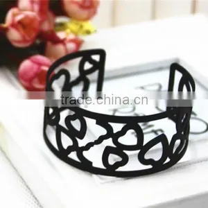 Latest Black Metal Jewelry Bangle,popular Heart Style Bangle for Young Girls thumbnail-6