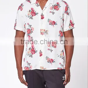2017 Floral Short Sleeve Button Up Camp Shirt thumbnail-1