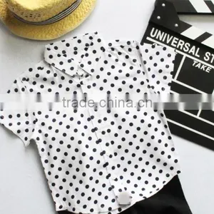 1-5 Years 2017 Wholesale Cotton Summer Dots Short-sleeves Kids Boys Shirts thumbnail-3