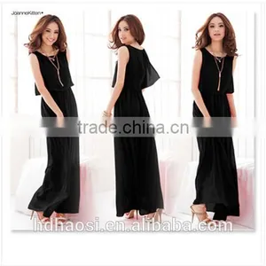 Hot Sale Summer Women Bohemian Beach Dress, Women Chiffon Silk Maxi Dress ,sleeveless Plus Size Dress thumbnail-5