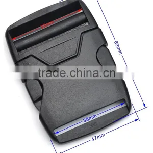 HLD/M326-38mm 1.5inch Black POM Plastic Buckles Bump Adjustable Splice Clip Buckle Backpack Webbing Strap thumbnail-3
