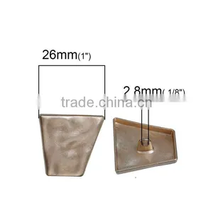 Zinc Based Alloy Metal Sewing Shank Buttons Irregular Light Golden Trapezoid 26mm x 24mm thumbnail-2