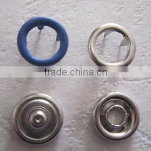 Enviromental-friendly Baby Jumpsuit Brass 4 Part Nickel Color Ring Style Prong Snap Button 9.5mm thumbnail-2