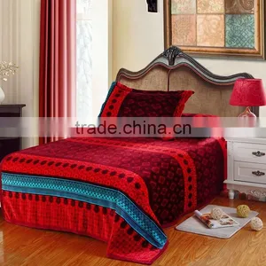2015 Hotsale Arab Style Red Printing Flannel Blanket thumbnail-1
