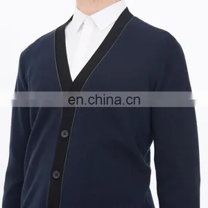 Fashion Winter Solid Color Cardigan Men Woolen Sweater Design Of Hot Selling Christmas Sweaters thumbnail-5