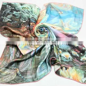 Ladies Digital Print Silk Scarf,custom Bandana thumbnail-1