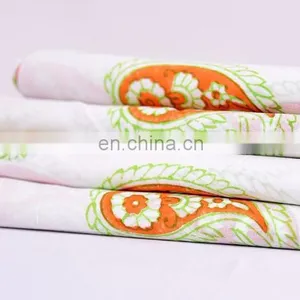 Indian Beautiful Hand Block Cotton Fabric Crafting Dressmaking Sewing Fabric By Meter thumbnail-1