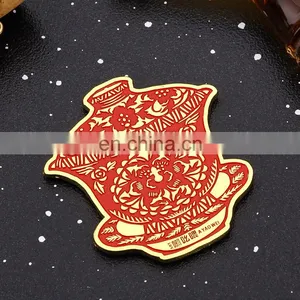 Hot Sale Wholesale Customized Chinese Red Logo Tea Coaster With Eva thumbnail-3