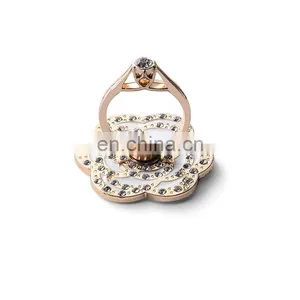 Custom Mobile Phone Diamond Flower Shape Finger Phone Ring Holder thumbnail-1