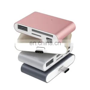 Digital Type C Card Reader USB C OTG USB 2.0 Hub/TF/SD Card Reader 4 IN 1 USB 3.1 With Micro USB Charging Port for MacBook thumbnail-1