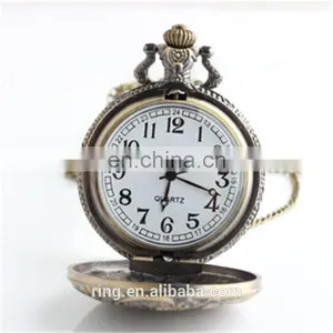 Locomotive Large Classic Vintage Quartz Watch Retro Unisex Pocket Watch For Gift thumbnail-2
