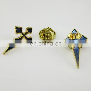 Religious Royal Blue Saint James Crusader Cross Brooches Lapel Pin thumbnail-1