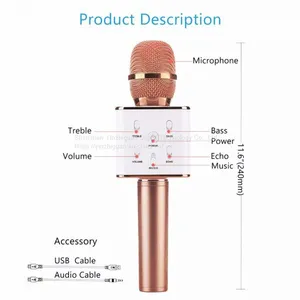 Q7 Microphone Speaker Karaoke Bluetooth Wireless Speaker Mic Mobile KTV Player thumbnail-3