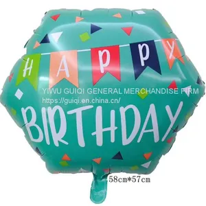 Foil Balloon Happy Birthday Hexagon Helium Balloon Mylar Balloon Party Balloon Decoration Balloon thumbnail-1