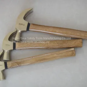 Explosion-proof Non-sparking Tools Claw Hammer With Wooden Handle thumbnail-2
