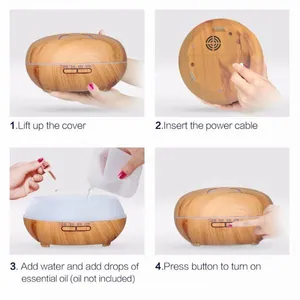 Factory Wholesale Wood Diffuser Essential Oil Ultrasonic Cool Mist Humidifier With Remote Control thumbnail-4