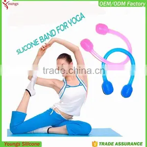 2016 Silicone Fitness Tension Belt Cotton Yoga Resistance Band Yoga Stretch Strap for Expanding Muscles thumbnail-2