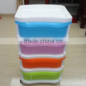 4 Tier Removable Plastic Storage Drawer, Plastic Storage Cabinet thumbnail-2