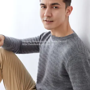 Custom Pure Men's Sweater Pullover Winter Knit Wool 100% Cashmere Sweater thumbnail-4