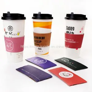 Personalized Coffee Mug Sleeve Reusable Coffee Paper Cups Custom Printed Sleeve Printing thumbnail-1