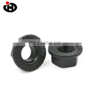 Hot Sale JINGHONG DIN6923 Serrated Black Hex Flange Nut thumbnail-1
