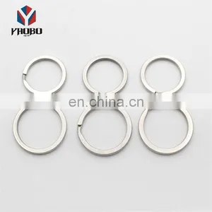 Various Styles Engraved Flat Keyring Stainless Steel Key Chain Ring Metal Split Key Ring For Accessories Use thumbnail-5