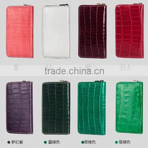 Luxury Wholesale Genuine Crocodile Alligator Leather Women Zip Long Wallet Clutch Wallet for Men thumbnail-5