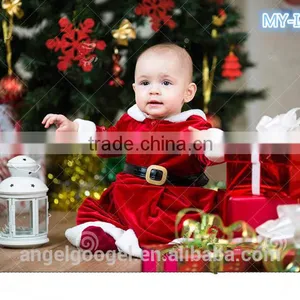 Baby Clothes One-piece Christmas Chevron Girls Dresses Festival Clothing With Belt MY-IA0006 thumbnail-1