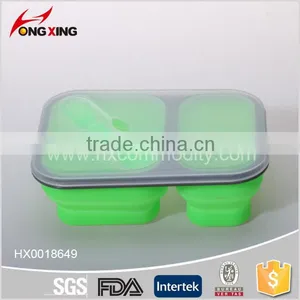 Silicone+PP The Large Capacity Plastic Students Lunch Box With Spoon Supplier's Choice thumbnail-1
