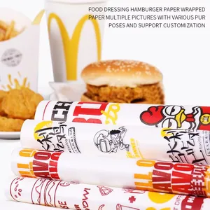 Food Grade Waxed Paper Burger Wrap Greaseproof Fast Food Sandwich Packaging thumbnail-4